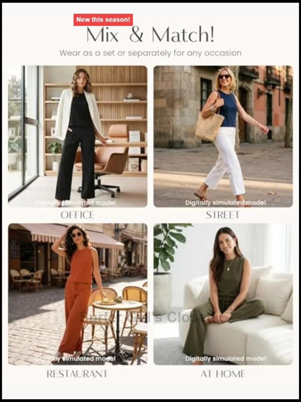 Women's 2 Piece Lounge Set - Sleeveless Crop Top & Wide Leg Pants